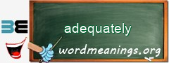 WordMeaning blackboard for adequately